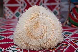 Caucasian peoples headdress made of sheep wool. Cossack hat . sheep wool mountain hats,beautiful mountain sheep hats,sheepskin