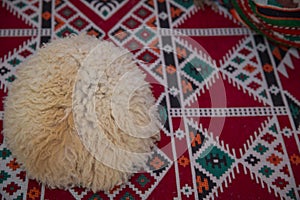 Caucasian peoples headdress made of sheep wool. Cossack hat . sheep wool mountain hats,beautiful mountain sheep hats,sheepskin