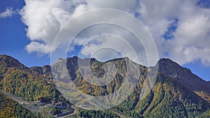 Caucasian ridge against the sky