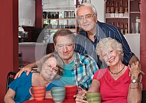 Caucasian Seniors Sitting Together