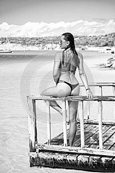 caucasian woman relax in summer holidays. photo of woman relax in summer.