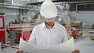 caucasian young bearded professional architect man people in hard hat
