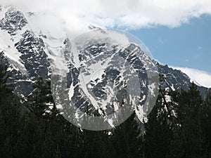 Caucasus landscape mountain snow rocks