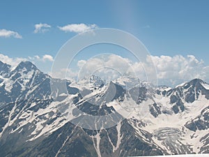 Caucasus landscape mountain snow rocks