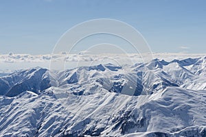 Caucasus mountain under a beautiful sky