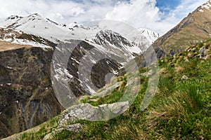 Caucasus mountains along Georgian Military Road, Republic of Georgia