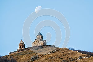 Caucasus mountains, Gergeti Trinity church, Georgia