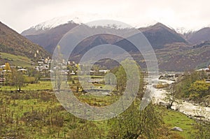 Caucasus mountains near Zhabeshi village photo