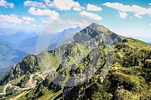 Caucasus Mountains. Russia, Sochi, Krasnaya Polyana, Rosa Khutor. Peak 2320m