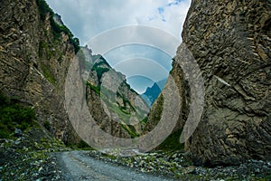 CAUCASUS, NORTH OSSETIA, ALANIA, RUSSIA: beautiful landscape with mountain views