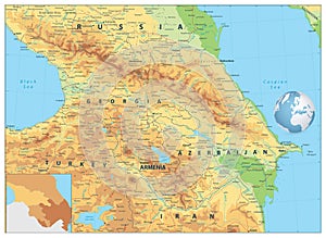 Caucasus Physical Map