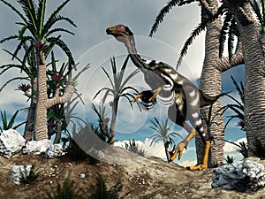 Caudipteryx dinosaur - 3D render