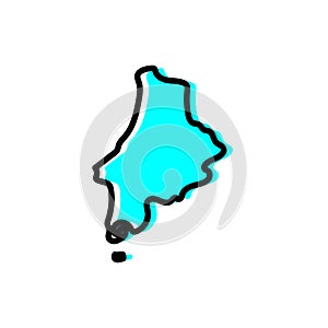 Caue District of Sao Tome vector map illustration