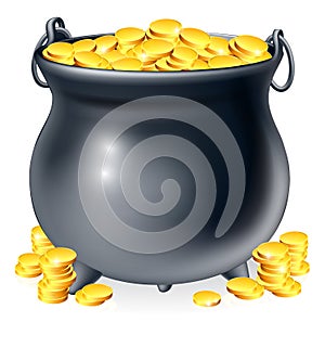 Cauldron full of gold coins