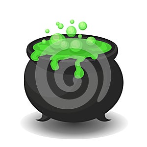 Cauldron with green potion.