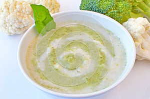 Cauliflower and broccoli soup