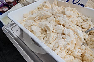 Cauliflower Cheese With Spoon For Sale in Turkish Bazaar