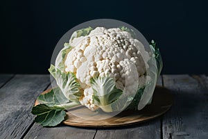 Cauliflower displayed on kitchen table, versatile vegetable captured beautifully