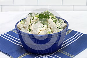 Cauliflower salad, close up.  Healthy eating.