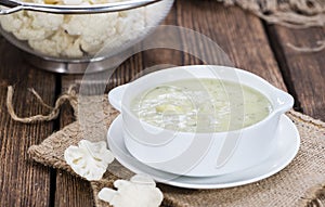 Cauliflower Soup in a bowl