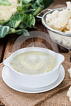 Cauliflower Soup in a bowl