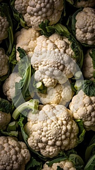 Cauliflower with water drops, macro shot. Fresh product for vegetarians. AI Generated.
