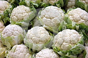 Cauliflowers at the market