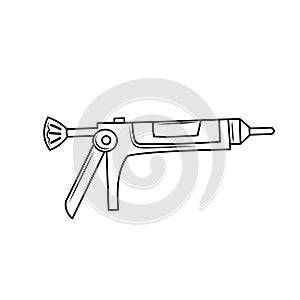 Caulking gun clip art vector black outline drawing