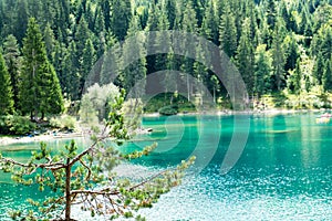 Caumasee in Switzerland lake with turquoise water