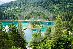 Caumasee in Switzerland lake with turquoise water