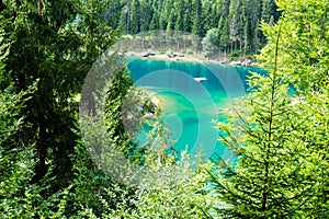 Caumasee in Switzerland lake with turquoise water