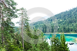 Caumasee in Switzerland lake with turquoise water