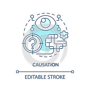 Causation turquoise concept icon