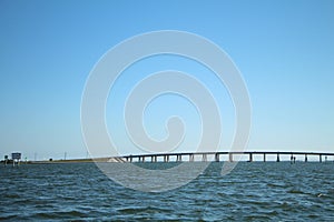 causeway bridge road street highway in ocean water wide shot with only water 10 p