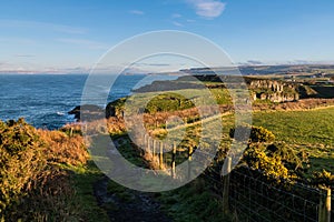 Causeway Coast Way hiking trail in Northern Ireland