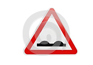 Caution ahead bumpy road sign warning drivers of uneven surface