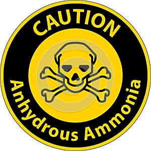 Caution Anhydrous Ammonia Sign On White Background