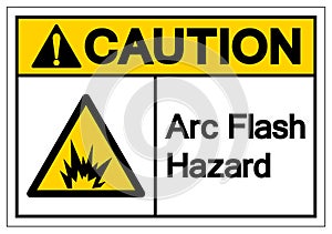 Caution Arc Flash Hazard Symbol Sign, Vector Illustration, Isolate On White Background Label .EPS10