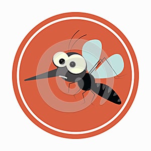 Caution area with mosquitoes icon design vector