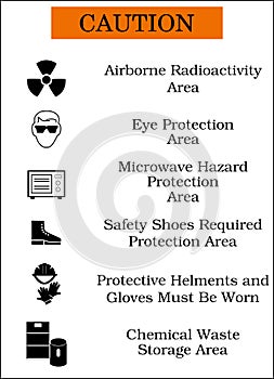 Caution Area Symbol Sign and Illustration