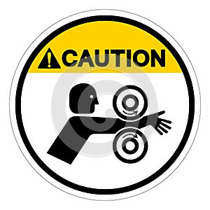 Caution Arm Entangle Rollers Right Symbol Sign, Vector Illustration, Isolate On White Background Label .EPS10