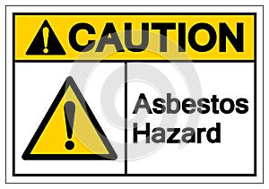 Caution Asbestos Hazard Symbol Sign, Vector Illustration, Isolated On White Background Label .EPS10