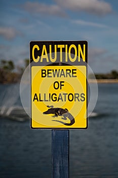 Caution, beware of Alligators - sign