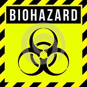 Caution biohazard sign, biological threat alert