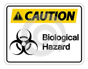 Caution Biological Hazard Symbol Sign Isolate On White Background,Vector Illustration