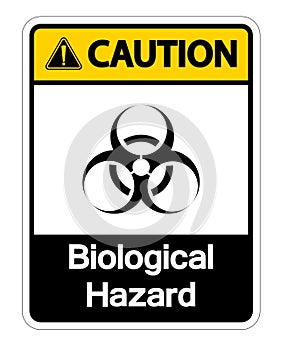 Caution Biological Hazard Symbol Sign Isolate On White Background,Vector Illustration