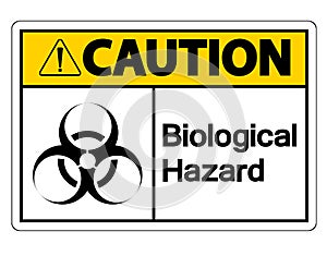 Caution Biological Hazard Symbol Sign on white background