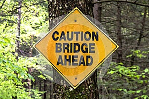 Caution bridge sign