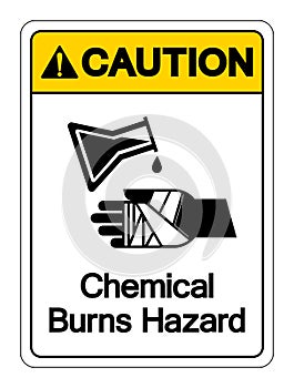 Caution Chemical Burns Hazard Symbol Sign ,Vector Illustration, Isolate On White Background Label. EPS10