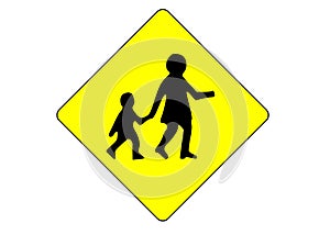 Caution Children Crossing signal